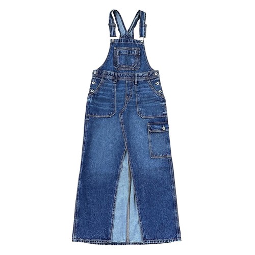 American Eagle Overall Dress Womens Med. Green Denim Button Up Adjustable  Strap | eBay