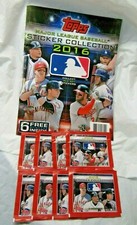 2016 Topps MLB Sticker Book With 8 Sealed Packs of Stickers