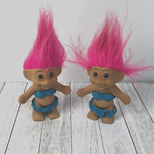 Vintage Russ Berrie Troll Doll Bathing Beauty Bathing Suit Bikini TWINS Lot 5