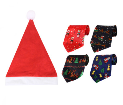 FILZ WEIHNACHTSMANNMÜTZE & KRAWATTE WEIHNACHTEN GEHEIMNIS WEIHNACHTSMANN GESCHENK WEIHNACHTEN KOSTÜM