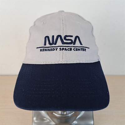 NASA KENNEDY SPACE CENTER ADJUSTABLE BASEBALL HAT/CAP, GRAY/BLUE, EXPLORATION