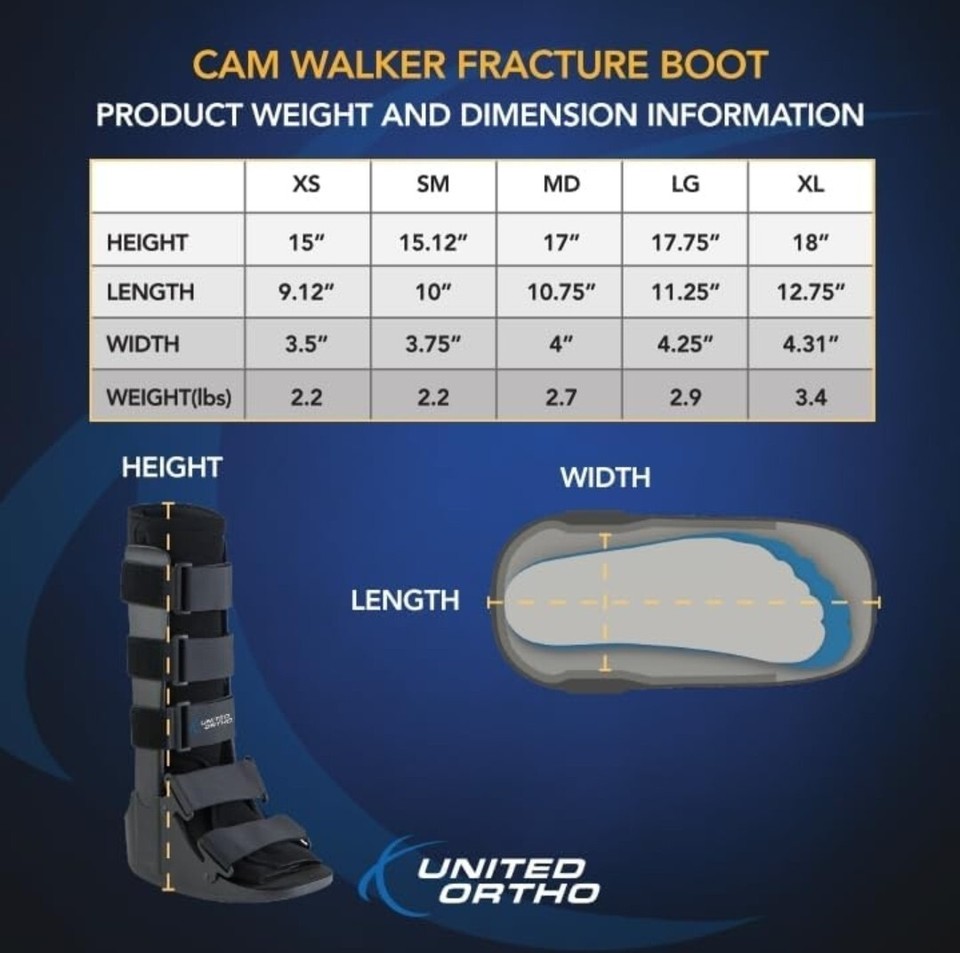 United Ortho Air Cam Walking Boot Walker Fracture Medical Orthopedic