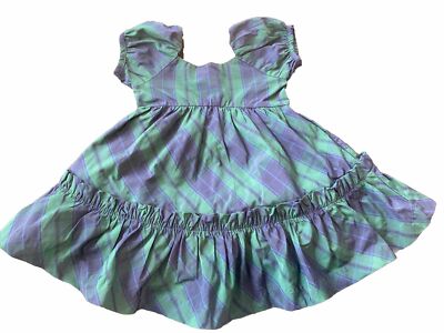 Baby Girls Janie And Jack Blue And Green Plaid Holiday Dress Size 18-24  Months | eBay