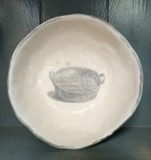 Anthropologie HRLM Ceramic Bowl Gregg F. Moore Farmhouse Basket Fig 30 Design 