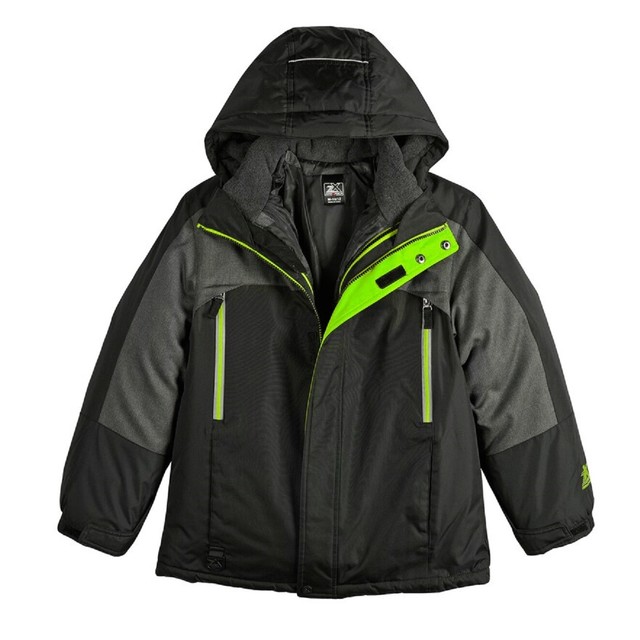 Boys ZeroXposur 3in1 Systems Jacket Size M 1012 black / GREEN / gray