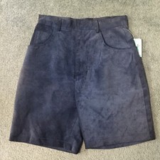 NWT VINTAGE WOMEN'S BP NORDSTROM SHORTS LEATHER HIGH WAISTED NAVY BLUE S