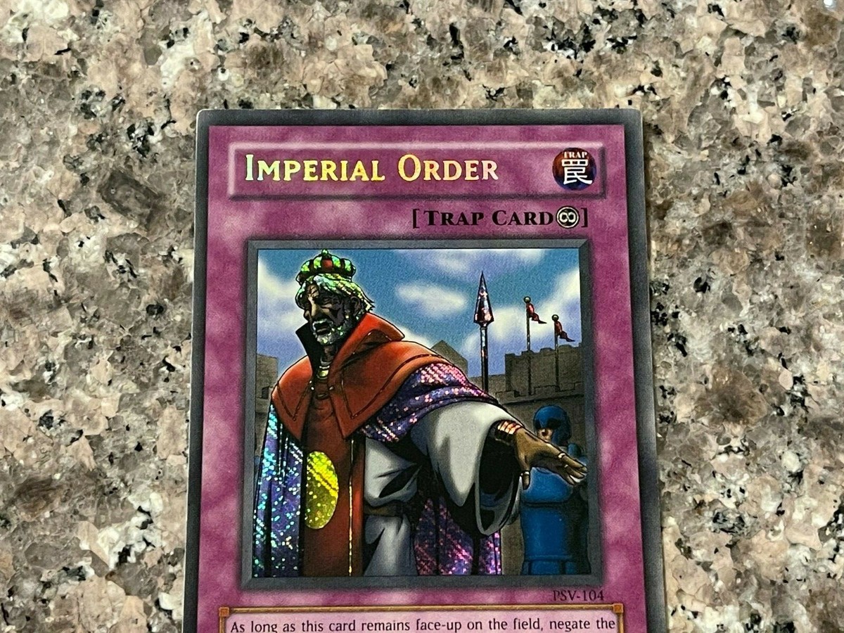 imperial order yugioh card PSV-104 (2002) 1st Edition (Diag. Pat) Sec Rare Pop1 may be 1st or Unlimited Edition Imperial Order