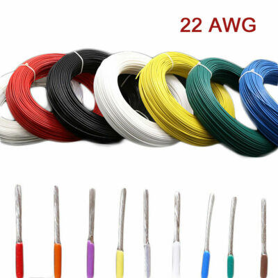 22AWG PTFE Silver Plated Copper Cable 0.38mm² Flexible Stranded Wire For Audio