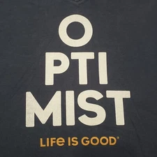 Life Is Good Top Womens Large Blue V-Neck Pullover Short Sleeve