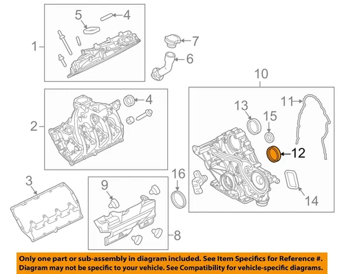 FORD OEM 11-24 F-250 Super Duty Engine Valve Timing Covers-Gasket BC3Z6020BA