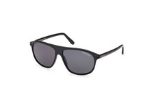 Men Tom Ford FT1027-N Prescott 01A 60MM Shiny Black / Smoke Lenses SUNGLASSES