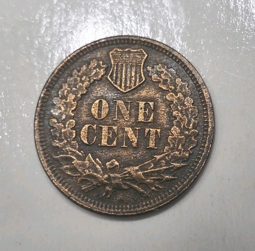 1865 Indian Head Penny Double Die Obverse. Circulated. - Image 3 of 4