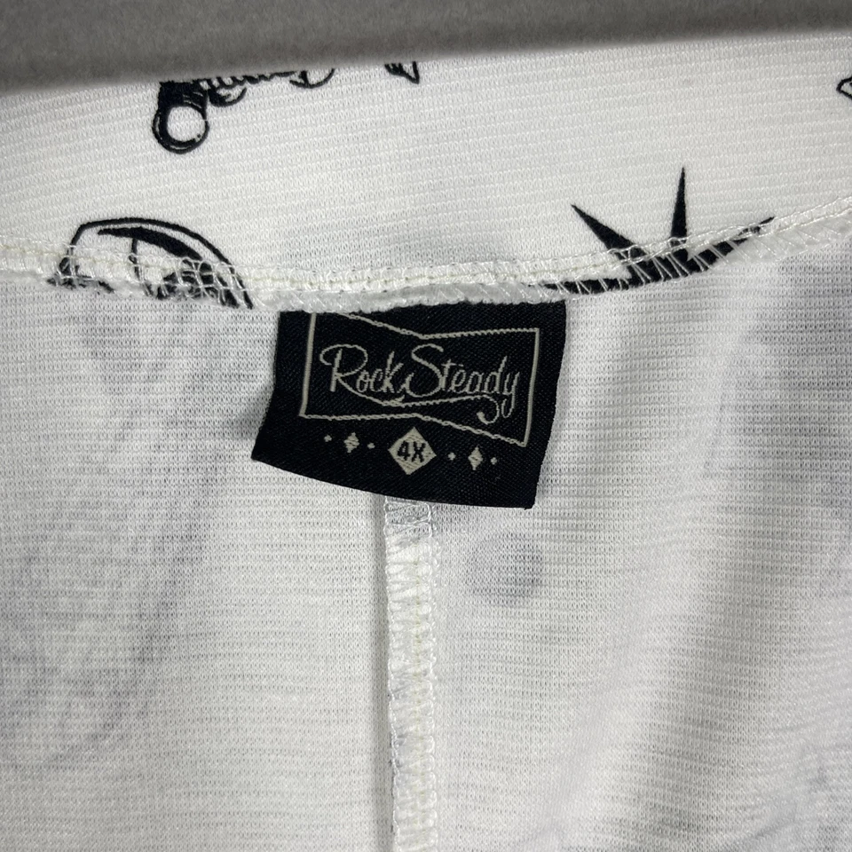 Top Rock Steady para mujer cuello diamante talla 4X blanco espacio Rockabilly pin up Foto 4 de 4