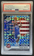 2020-21 Panini Mosaic Tyrese Maxey Reactive Blue National Pride RC #259 PSA 10