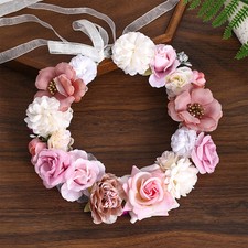 Bohemian Style Floral Wreath Headpiece Flower Headband Bridal Artificial Realist