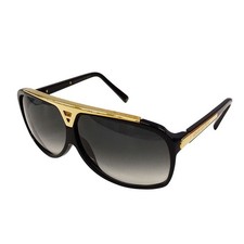Louis Vuitton Evidance Z0350E Black Gold Pilot Sunglasses Men Acetate 042151