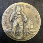 35.6g SILVER Medal 925 HIGH RELIEF Walk on the Moon 1969 Longines 1 oz O51