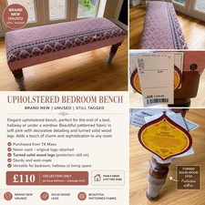 Upholstered Bedroom Bench - Brand New - Unused - Still Tagged