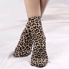 Chic Leopard Print Mesh Socks for Women - 1-Pack: Lightweight, Durable  Soft, E