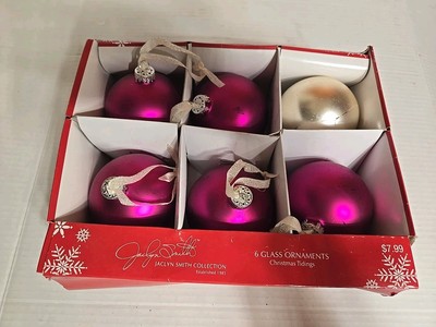 Vintage Disstressed Glass Ornaments Jacklyn Smith Collection Christmas Tidings