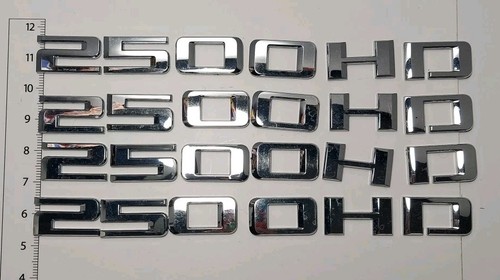 Ford 2500 HD Chrome Emblem Letters / Used / Old Adhesive / 4 Sets