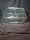 Vintage Anchor Hocking 1932 Design Ribbed 9x9 Refrigerator Baking Dish WITH Lid