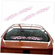 Fashion Racing Stripes car Stickers Creative Flame Totem Decorative Hood Pink