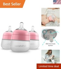 Ultimate 5oz Nanobebe Flexy Silicone Baby Bottle Set - Leak-Free Tip-Proof