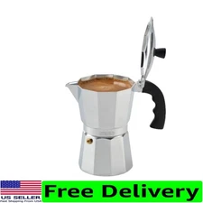 Elegant 6-Cup Classic Espresso Maker with Easy Pour Spout - Perfect for Sharing