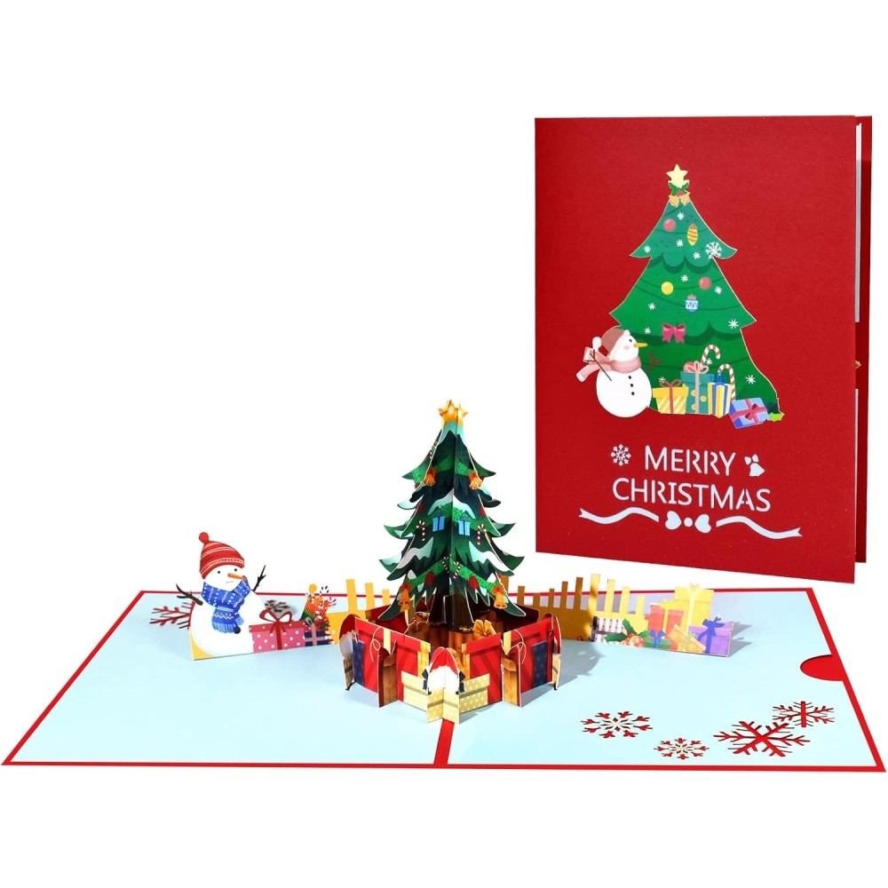 Brightfeel Merry Magic With Colorful Xmas Tree 3D Pop Up Christmas Card - White - Image 2