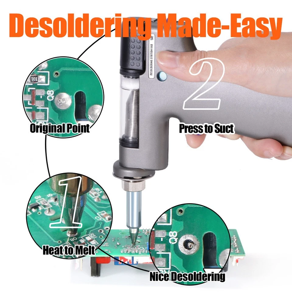 Silverflo 948 Rework Station Desoldering Station with Tin Suction Pump Tool - Image 3 of 4