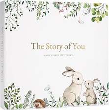 Keepsake Baby Memory Book - Timeless Gender Neutral First 5 Year Baby Book