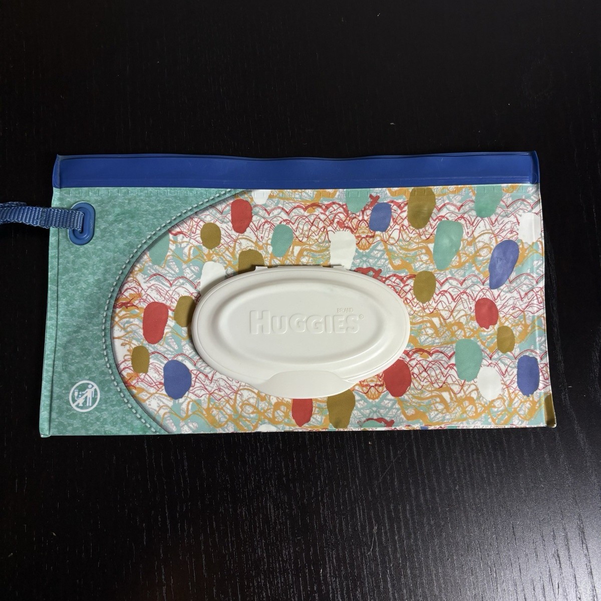 HUGGIES Clutch n Clean Refillable Travel Baby Wipes Carrier Pouch Multicolor