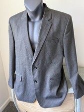J. M. Haggar Sport Coat Grey Brown Greige Classic Fit 2 Button Blazer Sz 48R