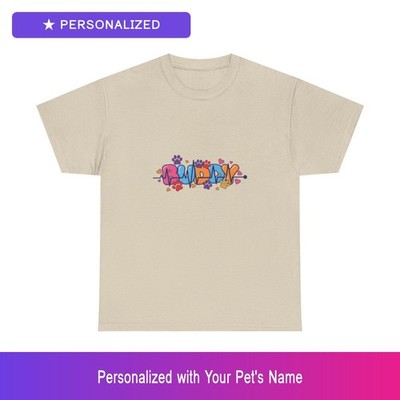 Custom Shih Tzu Paw Print Heartbeat Shirt Personalized Pet Name Pet Lover Gift