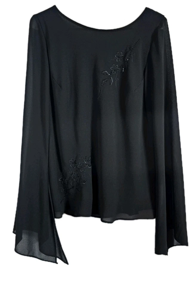 NUEVO CON ETIQUETAS Tally Taylor 3 Piezas Negro Borde de Ojales Mujeres Falda Blusa Bufanda Talla 12 Foto 2 de 4