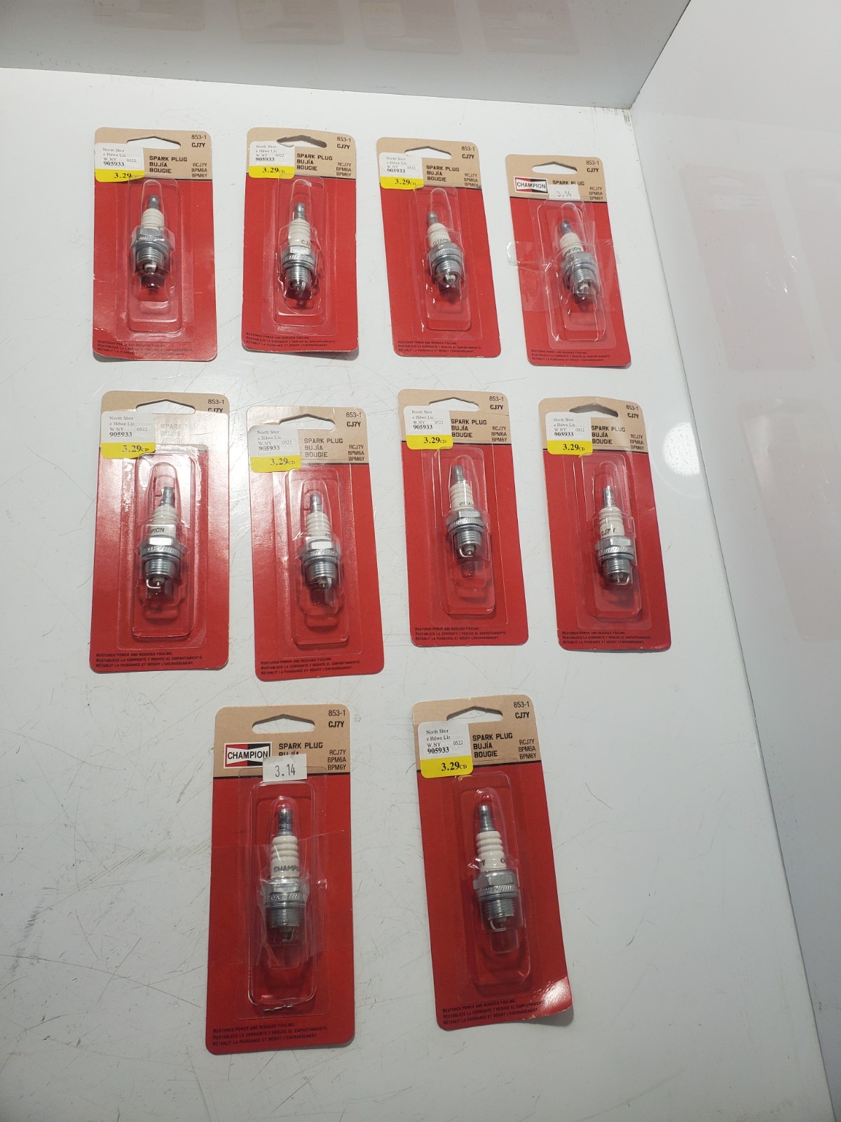 10 Champion Spark Plug CJ7Y 853-1 NOS