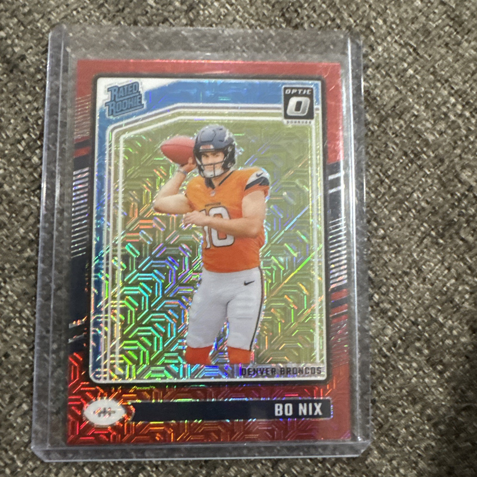 2024 Panini Donruss Optic - Rated Rookie Bo Nix #209 Red Mojo Prizm (RC)