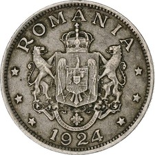 [#135624] Romania, Ferdinand I, 2 Lei, 1924, Poissy, Copper-nickel, EF, KM:47