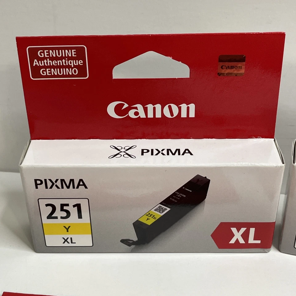 Paquete de cartuchos de tinta de color originales Canon PIXMA 251XL x4 sellados Y C M GY Foto 2 de 4