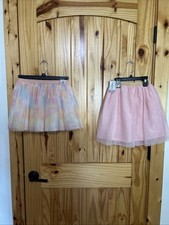 Girls Size 6/6x Tutu Skirts Lot of 2 Pink and Multicolor Elastic Waist