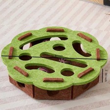 Cat Scratcher Toy with Interactive Balls, Green Yellow Felt Sisal, 30cm