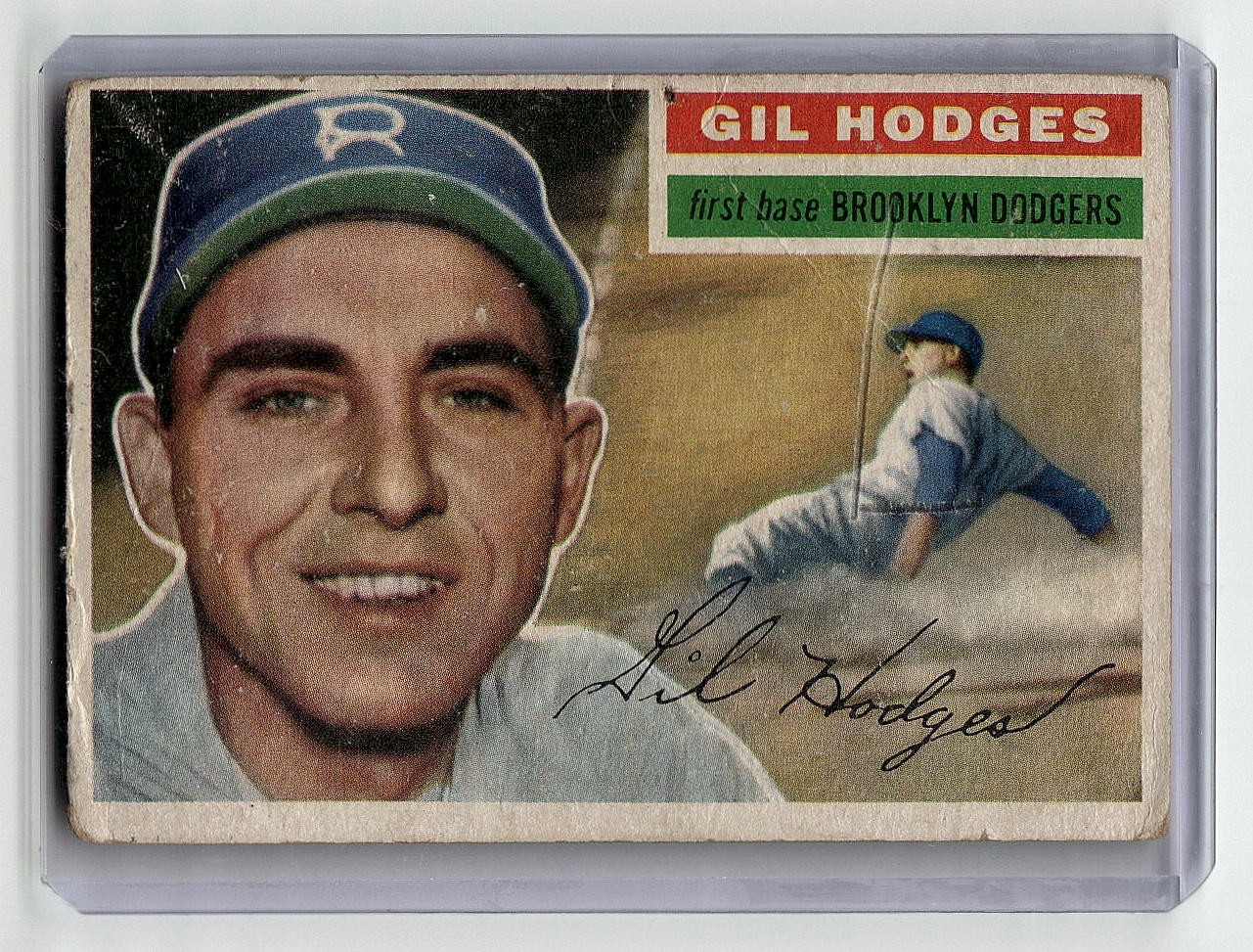 1956 Topps #145b Gil Hodges : Gray Back