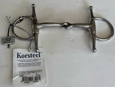 New Korsteel Stainless Steel Jointed Short Full Cheek Snaffle Bit, 4.5”
