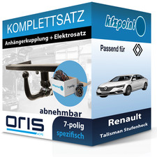 Für Renault Talisman 15-22 ORIS Anhängerkupplung abnehmbar + 7polig E-Satz AHK