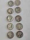 Mercury/Barber Dimes Culls Worn/Bent/Damaged 🔥Lot Of 10 90% Silver 🔥$1 Face #3