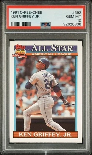 1991 O-Pee-Chee OPC #392 Ken Griffey Jr (2nd Year) PSA 10 Gem Mint (FRESH SLAB)