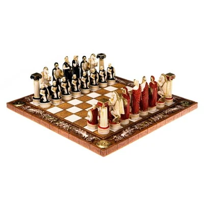 Juego de ajedrez con tablero de alabastro Antiguos dioses y soldados... - Imagen 1 de 4