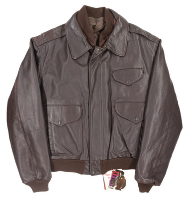 Schott NYC Brown A-2 Naked Cowhide G1 Leather Flight Jacket Sz 54 STYLE: 187