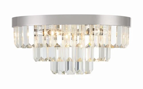 Crystorama Lighting Group HAY-1403 Hayes 8 Light 18"W Flush Mount - Nickel - Picture 6 of 9